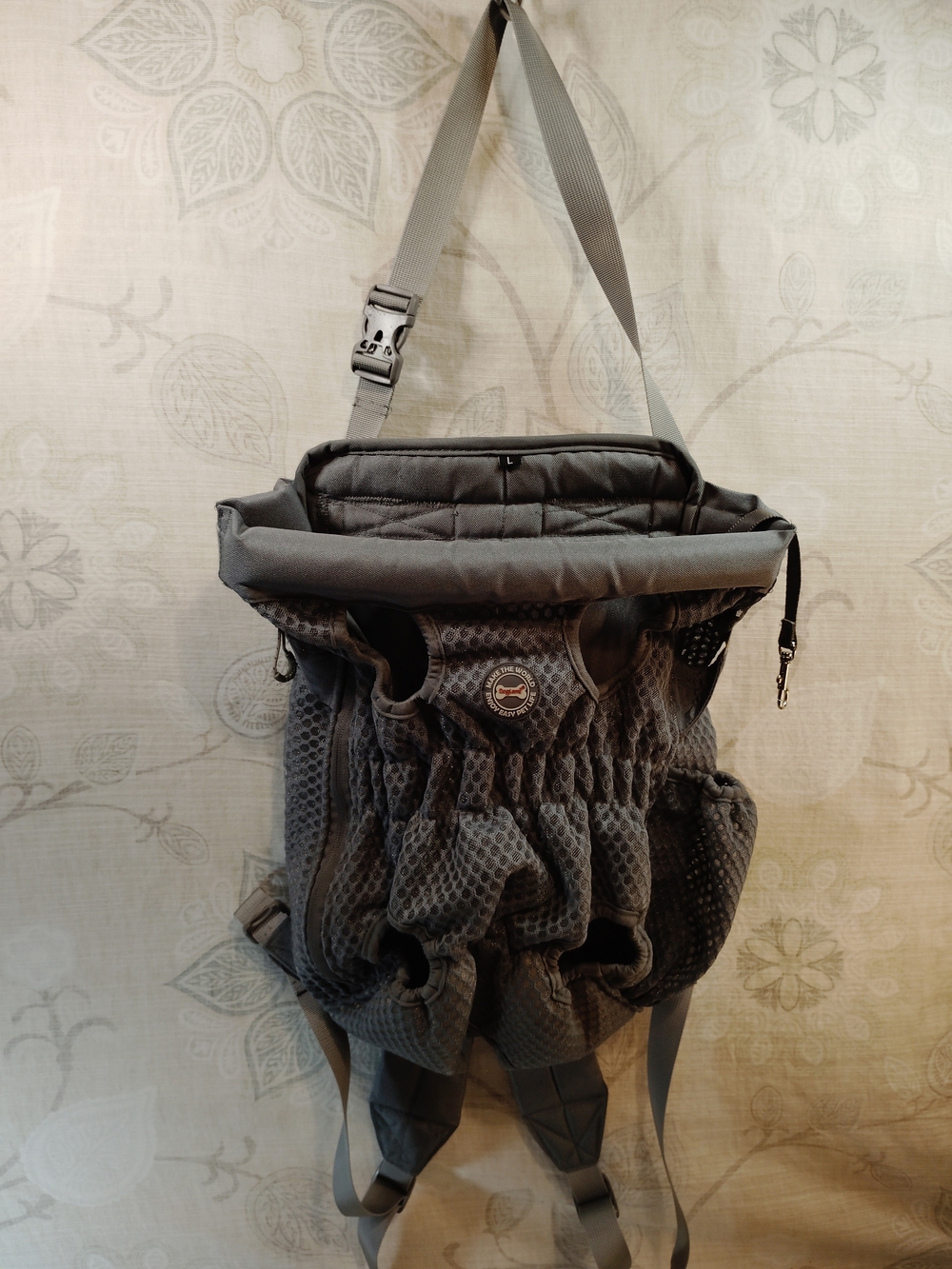 Gray Hands-Free Front Dog Carrier Backpack - Comfortable Pet Sling